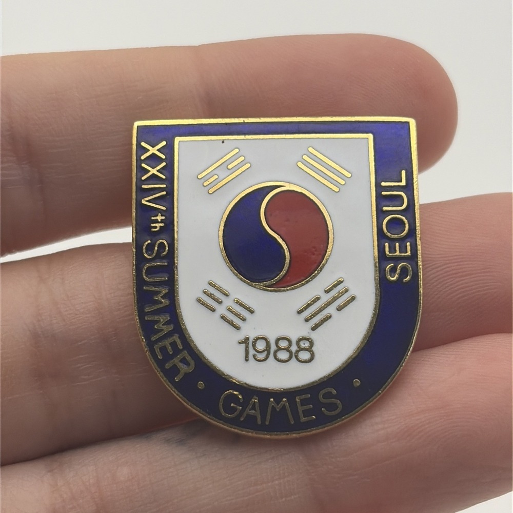 1988 Seoul Olympics‎ Summer Games Shield Crest Lapel Hat Pin